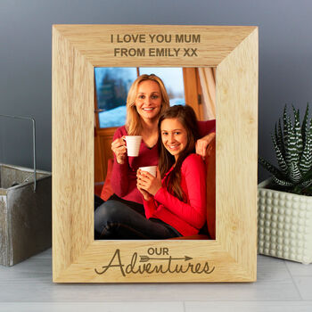 Personalised Our Adventures Wooden Photo Frame, 3 of 4