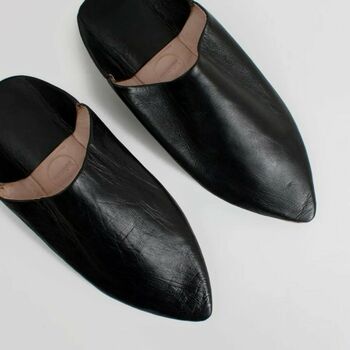 Men's Moroccan Pointed Leather Slippers, 11 of 12