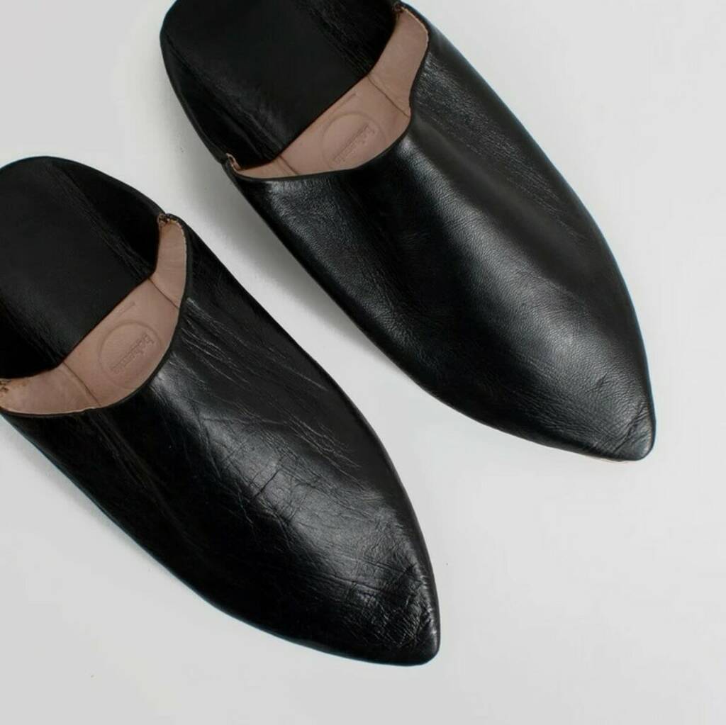Men's Moroccan Pointed Leather Slippers By Bohemia
