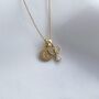 Yellow Gold Cz Angel Necklace With Initial Disc, thumbnail 3 of 5