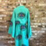 Long Organic Cotton Robe: Jade Green Eye, thumbnail 4 of 4