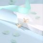 Sterling Silver Opal Pink Cz Butterfly Stud Earrings, thumbnail 8 of 12