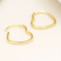 Gold Plated Sterling Silver Heart Hoop Earrings, thumbnail 1 of 4