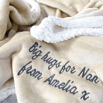 Personalised Neutral And White Super Soft Blanket, 2 of 12