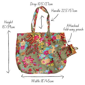 Floral Print Fabric Shopping Bag, 4 of 4