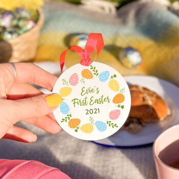 Personalised Baby's First Easter Egg Wreath Decoration, 6 of 9