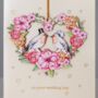 Wedding Card With Flowers And Love Birds Keepsake, thumbnail 2 of 2
