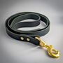 Dark Green Leather Whippet Collar And Matching Lead Set, thumbnail 3 of 8