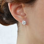 Sterling Silver Classic Rose Stud Earrings, thumbnail 3 of 6
