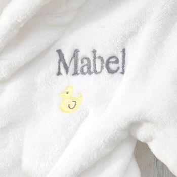 Personalised White Duck Dressing Gown With Ears, 2 of 8