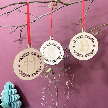 Initial Letter Wreath Tree Decoration, 7 of 9