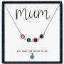 Personalised Square Shaped Family Birthstones Necklace, thumbnail 8 of 12