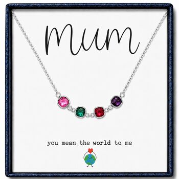 Personalised Square Shaped Family Birthstones Necklace, 8 of 12