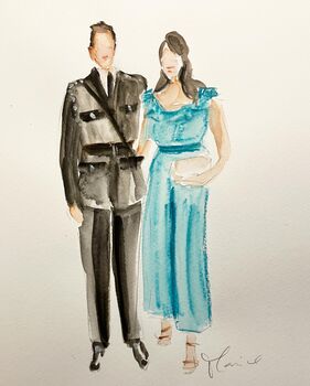 Personalised Couple Portrait In Watercolour, 7 of 7
