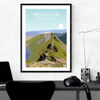 Helvellyn Lake District Mountain Art Print, 3 of 4