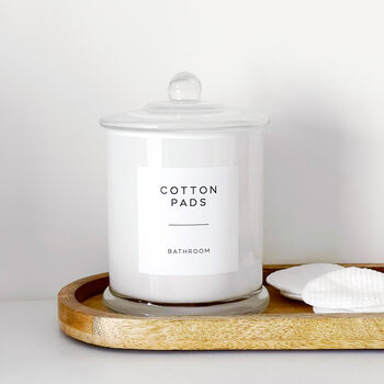 Luxury White Glass Bathroom Jar With Airtight Lid, 2 of 11