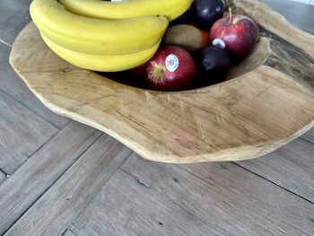 Heavy Large 50cm Teak Root Wooden Heavy Fruit And Nut Bowl 6kg, 9 of 12