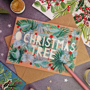 Papercut 'O Christmas Tree' Christmas Card, 2 of 8