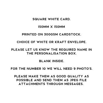 Personalised 10th Birthday Photo Collage Card, 8 of 8