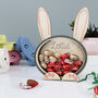 Personalised Wooden Easter Bunny With Gold Foiled Eggs, thumbnail 8 of 12