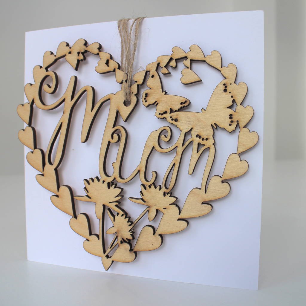 mother's day laser cut card and keepsake by ohmydear