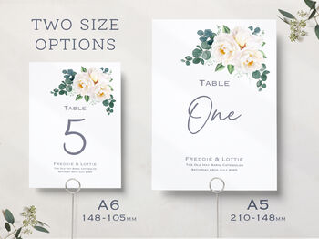 Wedding Table Numbers Dark Green Leaf And White Floral, 2 of 4