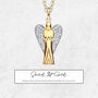 9ct Gold Small Guardian Angel With Cz Wings Necklace, thumbnail 3 of 9