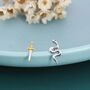Mismatched Sword And Snake Stud Earrings In Sterling Silver, thumbnail 4 of 9