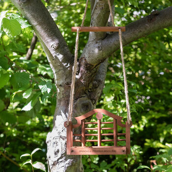 Personalised Wooden Garden Swing Bird Feeder, 2 of 7
