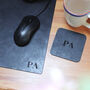 Personalised Initials Vintage Leather Mouse Pad, thumbnail 9 of 12
