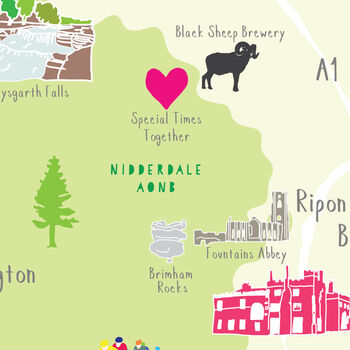 Personalised Map For Mum Add Her Special Places, 2 of 3