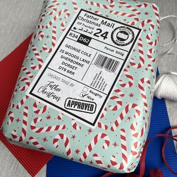 Personalised Father Christmas Postage Label, 2 of 4