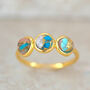 Minimalist Opal Turquoise Gemstone Gold Vermeil Ring, thumbnail 1 of 4