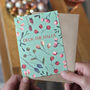 Deck The Halls Vintage Style Botanical Christmas Cards, thumbnail 1 of 5