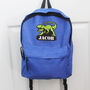 Personalised Dinosaur Blue Backpack, thumbnail 4 of 5