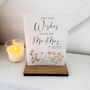 Floral Personalised Leave Your Wishes Sign Opaque, thumbnail 2 of 6