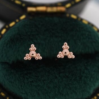 Extra Tiny Dotted Cluster Barbell Earrings, 4 of 11