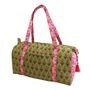 Block Printed Green And Pink Floral Quilted Duffle Bag, thumbnail 5 of 5