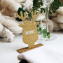 Personalised Gold Reindeer Christmas Place Setting, thumbnail 2 of 8