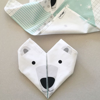 Origami Cotton Napkins : Polar Bears Set Of Four, 3 of 7