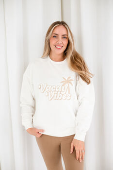 Ladies' And Kid's 'Vacay Vibes' Embroidered Sweatshirts, 5 of 10