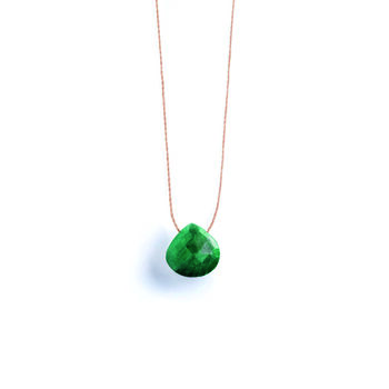 May Emerald Fine Cord Birthstone Necklace, 2 of 6