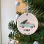 Ceramic Decoration With Retro Car And Christmas Tree, thumbnail 1 of 4