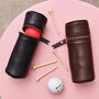 Personalised Leather Three Golf Ball Holder With Belt Loop, thumbnail 2 of 5
