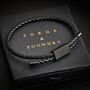 Men's Personalised Engravable Black Adjustable Leather Bracelet Single Clasp – Artisan Jewellery, thumbnail 2 of 9