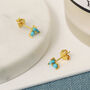 Turquoise Gemstone Stud Earrings, thumbnail 1 of 6