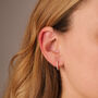 Everyday Crystal U Hoop Earrings, thumbnail 4 of 4
