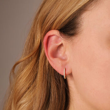 Everyday Crystal U Hoop Earrings, 4 of 4