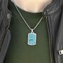 Personalised Men's Blue Turquoise Dog Tag Necklace, thumbnail 5 of 9