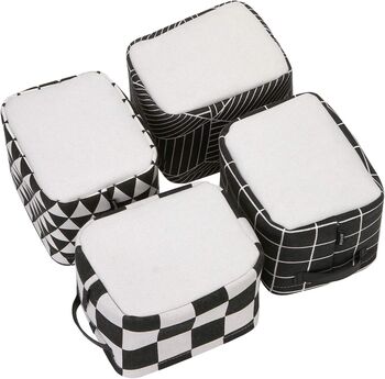 Set Of Four Square Black And White Storage Baskets, 3 of 6